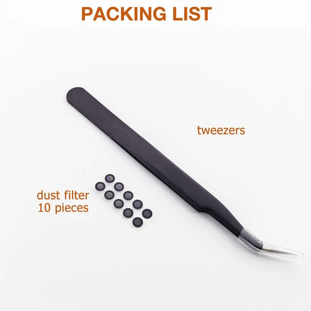 Alt view image 3 of 3 - Replacement Dust Filter Mesh for Beats Powerbeats Pro 2 Earbuds Black 10 Pieces Includes Tool Tweezers