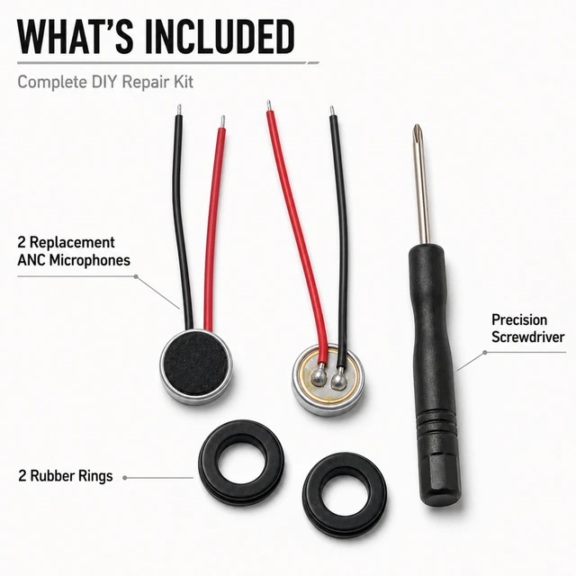 Alt view image 5 of 7 - ANC Microphone Replacement for Sony WH-1000XM4 XM3 XM2 WH-CH710, 2-Pack CH720N, XB910N Compatible, Noise Canceling Mic Repair Kit, Stops Screeching Whistling, Left Right Earcup DIY Fix