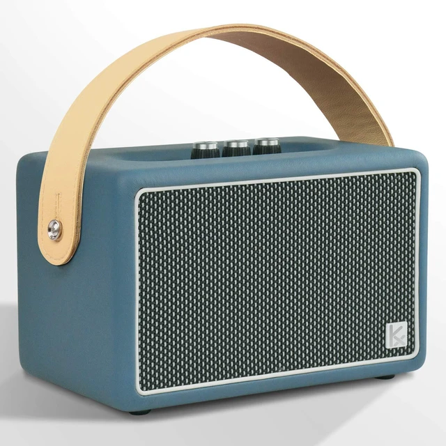 Main image of Vintage Blue Bluetooth Speaker, Vintage Home Decor Retro Knobs, Bluetooth 5.1, 20H Battery Life, Portable, Powerful Sound, with Subwoofer, APP Control