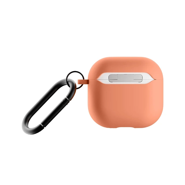 Alt view image 2 of 7 - Active Case for AirPods 4 & AirPods 4 with Active Noise Cancellation Silky Smooth Matte Silicone Case with Clip to Attach Anywhere (Apricot)