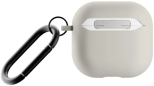Alt view image 2 of 7 - Active Case for AirPods 4 & AirPods 4 with Active Noise Cancellation Silky Smooth Matte Silicone Case with Clip to Attach Anywhere (Sandstone)
