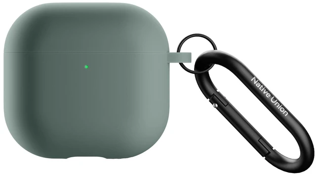 Main image of Active Case for AirPods 4 & AirPods 4 with Active Noise Cancellation Silky Smooth Matte Silicone Case with Clip to Attach Anywhere (Slate Green)