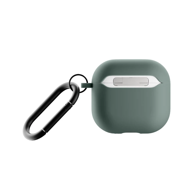 Alt view image 2 of 7 - Active Case for AirPods 4 & AirPods 4 with Active Noise Cancellation Silky Smooth Matte Silicone Case with Clip to Attach Anywhere (Slate Green)