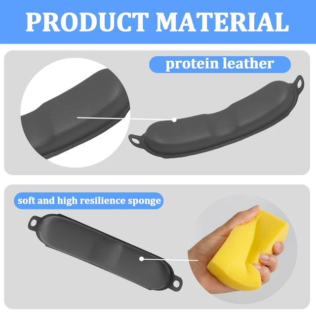 Alt view image 3 of 7 - Hesh EVO Headband Pad for Skullcandy Hesh 3 EVO Crusher3 Headphone Protein Leather Headband Cover, Memory Foam Comfortable and Soft Hesh3 Top Pad /Headband Replacement/Headband Cushion (Gray)