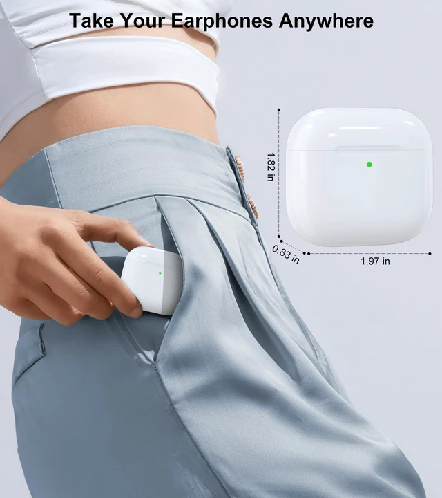 Alt view image 6 of 7 - Wireless Charging Case Compatible with AirPods 4 (USB-C Port) Replacement Case with Bluetooth Pairing Sync Button, Earbuds Not Included