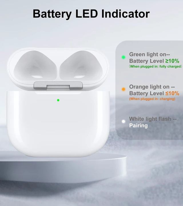 Alt view image 7 of 7 - Wireless Charging Case Compatible with AirPods 4 (USB-C Port) Replacement Case with Bluetooth Pairing Sync Button, Earbuds Not Included
