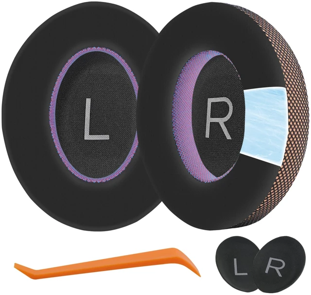 Main image of Cushions Upgraded Replacement Ear Pads for Bose 700 Noise Cancelling (NC700) - Cooling Gel Replacement Ear Pads, Ice Silk Fabric Memory Foam, Added Thickness, Extra Durable Ear CushionsBlack/Orange
