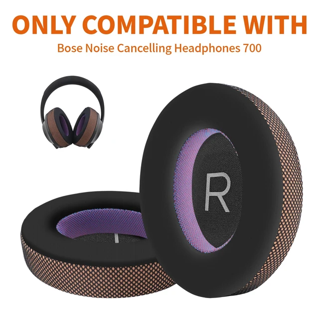 Alt view image 3 of 7 - Cushions Upgraded Replacement Ear Pads for Bose 700 Noise Cancelling (NC700) - Cooling Gel Replacement Ear Pads, Ice Silk Fabric Memory Foam, Added Thickness, Extra Durable Ear CushionsBlack/Orange
