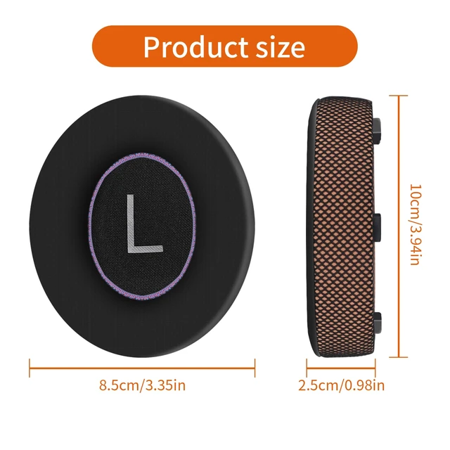 Alt view image 7 of 7 - Cushions Upgraded Replacement Ear Pads for Bose 700 Noise Cancelling (NC700) - Cooling Gel Replacement Ear Pads, Ice Silk Fabric Memory Foam, Added Thickness, Extra Durable Ear CushionsBlack/Orange