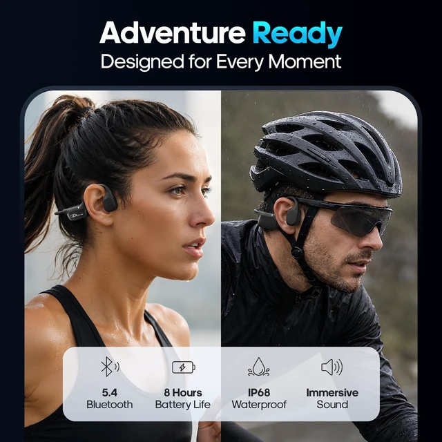 Alt view image 3 of 7 - Bone Conduction Headphones IP68 Waterproof, 32GB MP3 Player, Open-Ear Wireless Bluetooth 5.2 Waterproof Headphones for Swimming, Pool, Open Water, Running & Training - Fast Charging - Orange
