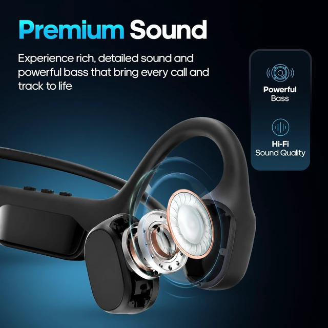 Alt view image 6 of 7 - Bone Conduction Headphones IP68 Waterproof, 32GB MP3 Player, Open-Ear Wireless Bluetooth 5.2 Waterproof Headphones for Swimming, Pool, Open Water, Running & Training - Fast Charging - Orange