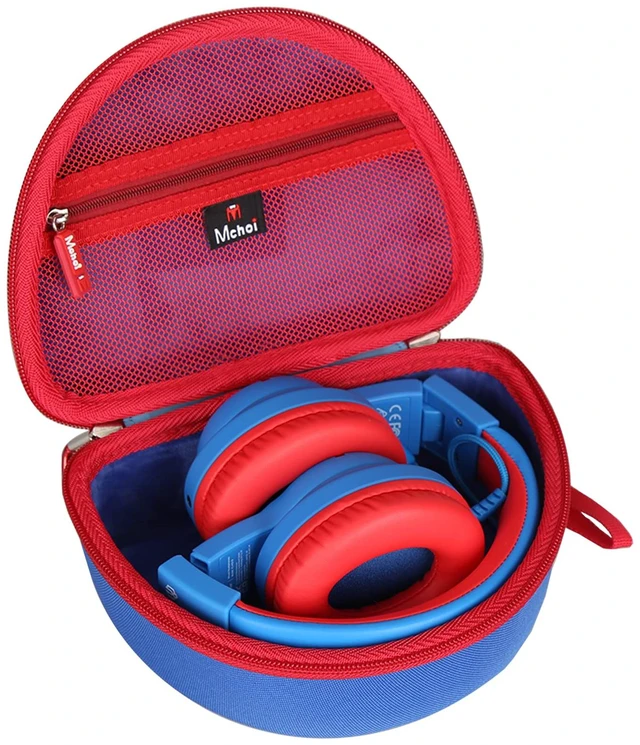 Main image of Kids Headphones Case Suitable for iClever BTH12 / HS19 / BTH26 / JoySpark-T5 / Candy Bila BH03 / EarFun/IMYB/MIDOLA MD-B01 / noot Products Foldable Kids Headphones (Blue) (Blue and Red)