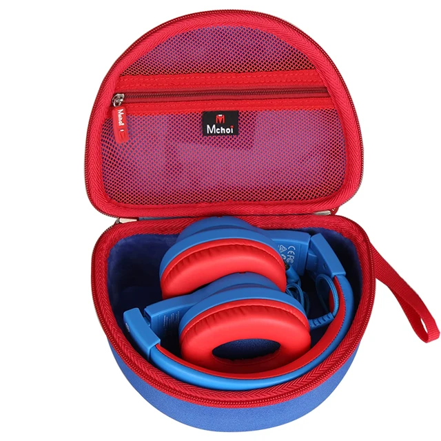 Alt view image 2 of 7 - Kids Headphones Case Suitable for iClever BTH12 / HS19 / BTH26 / JoySpark-T5 / Candy Bila BH03 / EarFun/IMYB/MIDOLA MD-B01 / noot Products Foldable Kids Headphones (Blue) (Blue and Red)