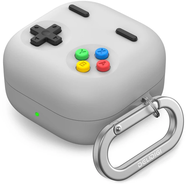 Main image of Retro Gaming Case Compatible with Samsung Galaxy Buds 4 Pro & Galaxy Buds 4 (2026) Silicone Protective Cover with Carabiner, Game Console Style Earbuds Case Accessories