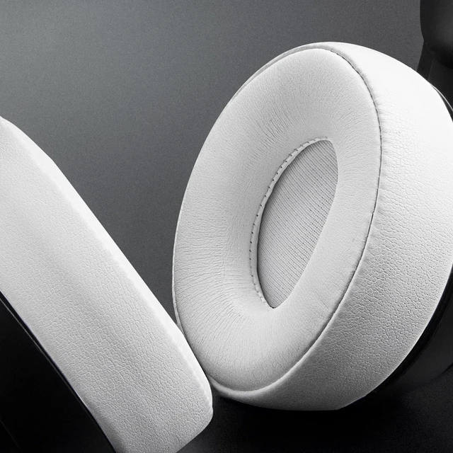 Alt view image 7 of 7 - Replacement Ear Pads Cushions for Beats Solo Pro Wireless Noise Cancelling On-Ear Headphones, Earpads with Softer Protein Leather - White