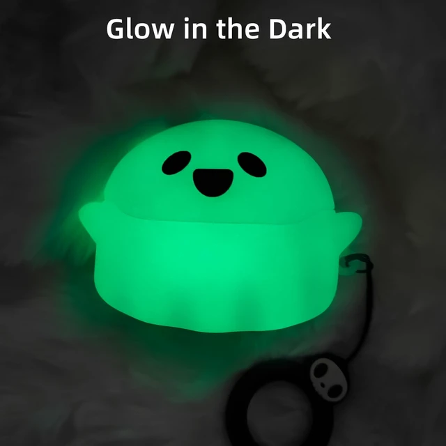 Alt view image 2 of 7 - for AirPods Pro 3 Case Cute with Cleaner Kit, Glow in the Dark 3D Ghost Case Cover for Apple AirPods Pro 3rd Generation, Soft Silicone Anime Funny Case Design AirPods Pro3 for Women Men