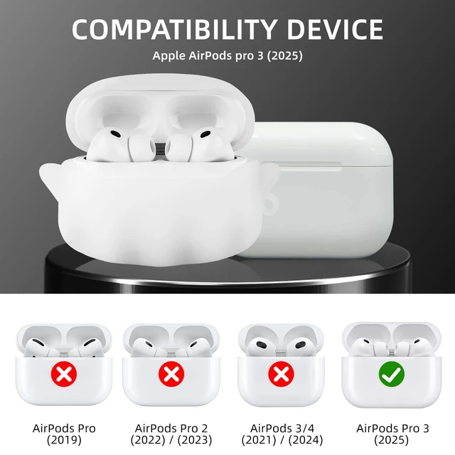 Alt view image 3 of 7 - for AirPods Pro 3 Case Cute with Cleaner Kit, Glow in the Dark 3D Ghost Case Cover for Apple AirPods Pro 3rd Generation, Soft Silicone Anime Funny Case Design AirPods Pro3 for Women Men