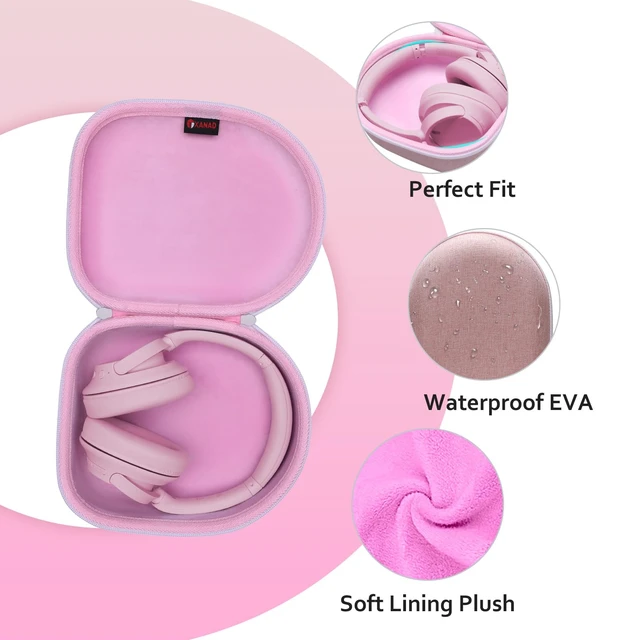 Alt view image 2 of 6 - Headphone Headset Case for Beats, Sony, Raycon, JBL, OneOdio, TOZO, SteelSeries, Jabra, Audio-Technica & Sennheiser HeadphonesOuter Pink+Inner Pink
