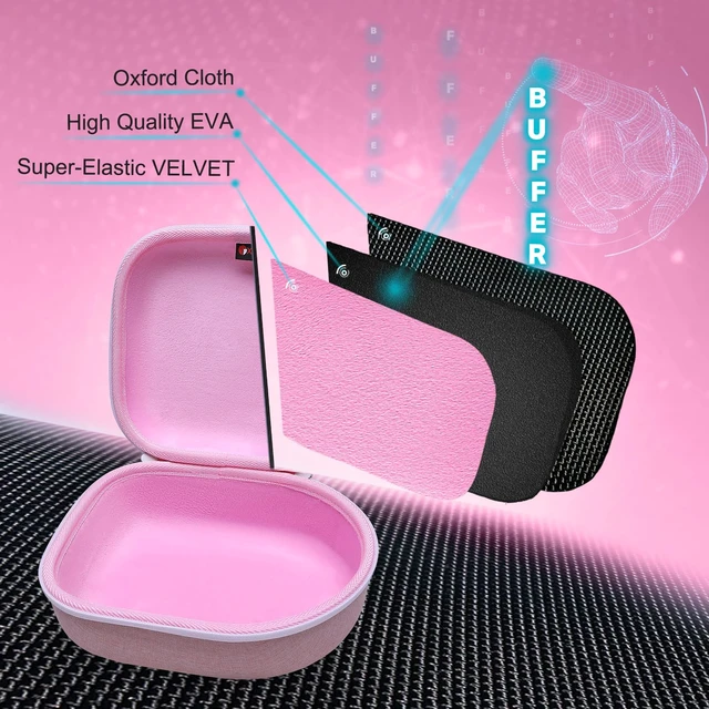Alt view image 3 of 6 - Headphone Headset Case for Beats, Sony, Raycon, JBL, OneOdio, TOZO, SteelSeries, Jabra, Audio-Technica & Sennheiser HeadphonesOuter Pink+Inner Pink
