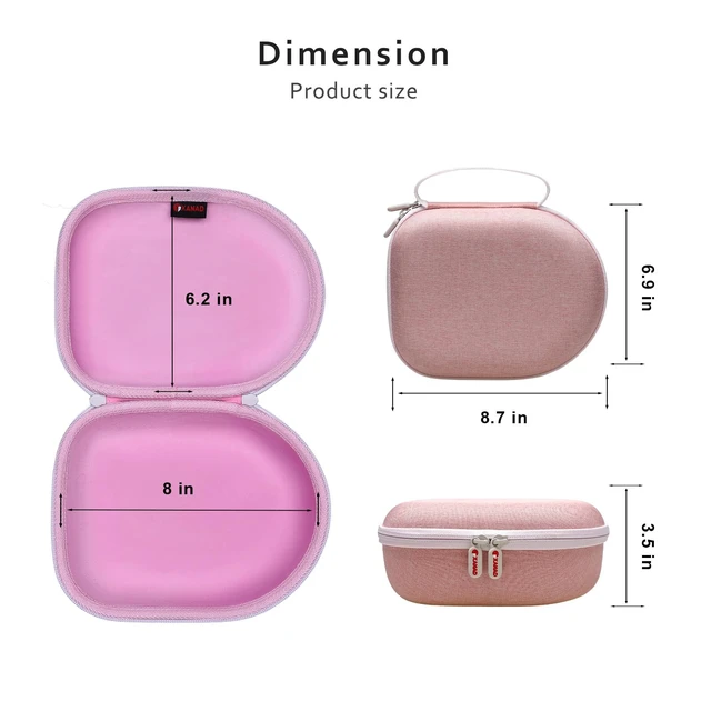 Alt view image 4 of 6 - Headphone Headset Case for Beats, Sony, Raycon, JBL, OneOdio, TOZO, SteelSeries, Jabra, Audio-Technica & Sennheiser HeadphonesOuter Pink+Inner Pink