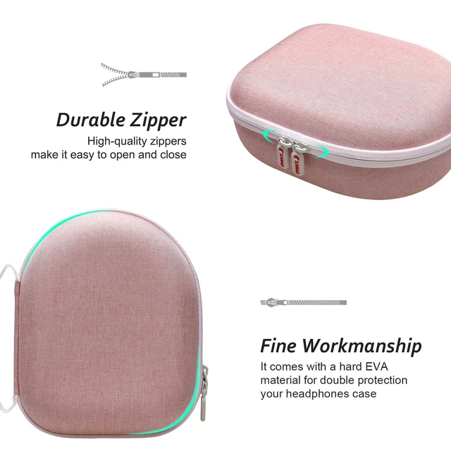 Alt view image 5 of 6 - Headphone Headset Case for Beats, Sony, Raycon, JBL, OneOdio, TOZO, SteelSeries, Jabra, Audio-Technica & Sennheiser HeadphonesOuter Pink+Inner Pink
