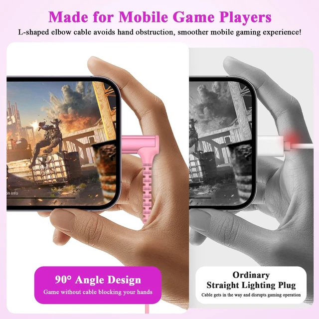 Alt view image 6 of 7 - Wired Headphones for iPhone 14 13 Pro MFi-Certified Lighting Pink Cord Earbuds for iPhone 12 11 XS Max XR XS SE 8 Plus Right Angle Plug Magnetic Earphones Built-in Mic Volume Control Headset