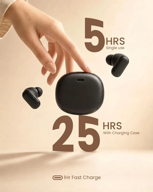 Alt view image 4 of 7 - Mini Small Earbuds Wireless Bluetooth Headphones Blue Tooth Ear Buds for iPhone Android Phone Small Ears Canals Women Comfortable Kids Earphones True Wireless Tiny Earbuds for Sports Running