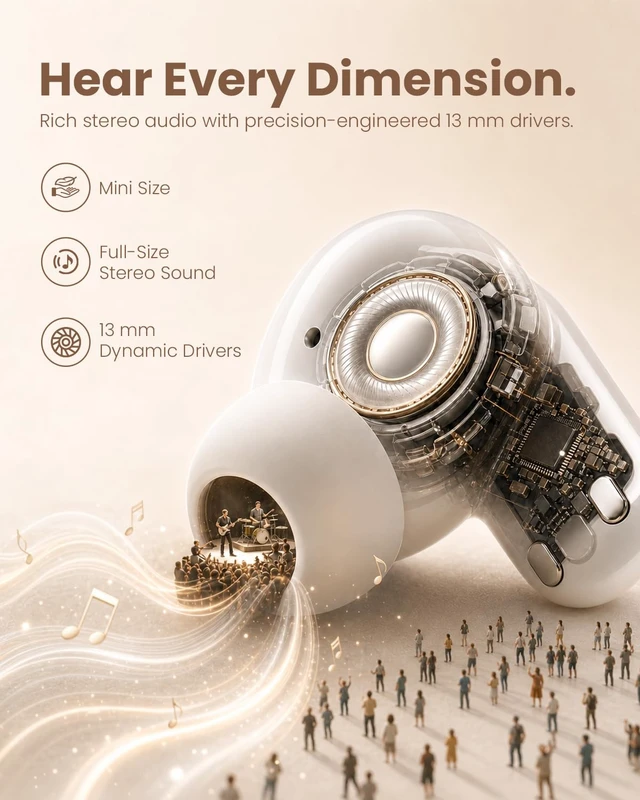 Alt view image 7 of 7 - Mini Small Earbuds Wireless Bluetooth Headphones Blue Tooth Ear Buds for iPhone Android Phone Small Ears Canals Women Comfortable Kids Earphones True Wireless Tiny Earbuds for Sports Running