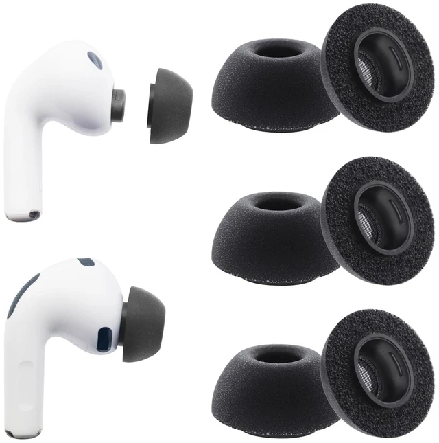 Main image of Replacement Ear Tips for AirPods Pro 3(3rd Generation 2025), Medium Memory Foam Earbuds Tips, Fit in The Charging Case, 3 Pairs, Black