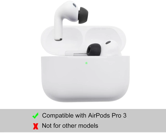 Alt view image 2 of 7 - Replacement Ear Tips for AirPods Pro 3(3rd Generation 2025), Medium Memory Foam Earbuds Tips, Fit in The Charging Case, 3 Pairs, Black