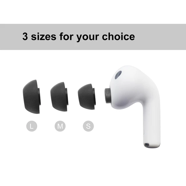 Alt view image 4 of 7 - Replacement Ear Tips for AirPods Pro 3(3rd Generation 2025), Medium Memory Foam Earbuds Tips, Fit in The Charging Case, 3 Pairs, Black