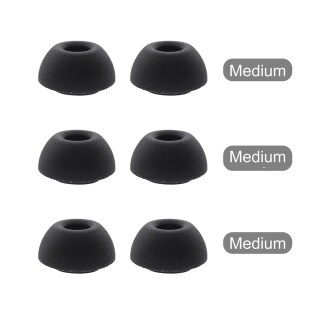 Alt view image 7 of 7 - Replacement Ear Tips for AirPods Pro 3(3rd Generation 2025), Medium Memory Foam Earbuds Tips, Fit in The Charging Case, 3 Pairs, Black