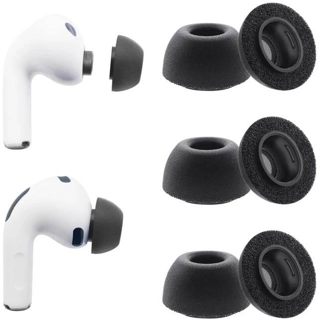 Main image of Foam Ear Tips Replacement for AirPods Pro 3 Earbuds, Small Compatible with AirPods Pro 3rd Generation 2025, Fit in The Charging Case, 3 Pairs, Black