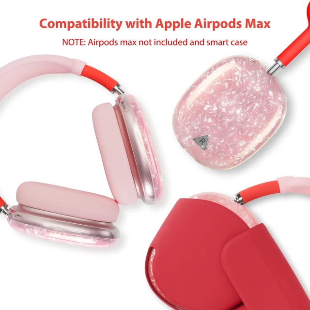 Alt view image 2 of 7 - Case Cover for AirPods Max Headphone,Glitter Shell Pattern TPU Ear Cup Case,Silicone Ear Pad/Headband Protective Cover Accessories Compatible with Apple AirPods Max(2024/2020),Glitter Pink Seashell