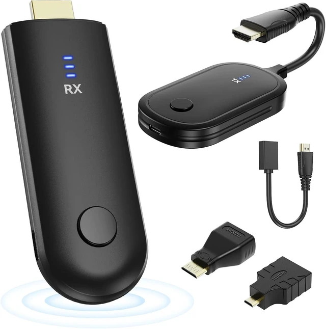 Main image of Wireless HDMI Transmitter and Receiver4K,165ft/50M Extender 2.4G/5G Dual Band Adapter, 4K Input 2160P Output, Plug & Play Portable Video Audio for Laptop PC TV Box Projector