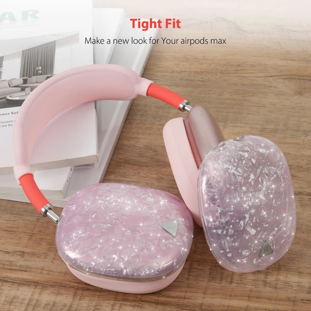 Alt view image 6 of 7 - Case Cover for AirPods Max Headphone,Glitter Shell Pattern TPU Ear Cup Case,Silicone Ear Pad/Headband Protective Cover Accessories Compatible with Apple AirPods Max(2024/2020),Glitter Pink Seashell
