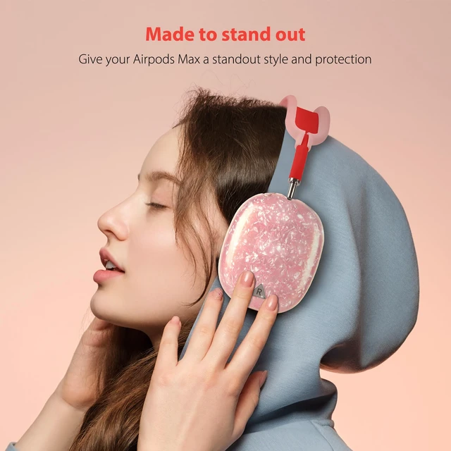 Alt view image 7 of 7 - Case Cover for AirPods Max Headphone,Glitter Shell Pattern TPU Ear Cup Case,Silicone Ear Pad/Headband Protective Cover Accessories Compatible with Apple AirPods Max(2024/2020),Glitter Pink Seashell