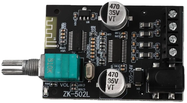 Main image of ZK502L Bluetooth Power Amplifier Board 5.0 Stereo Audio Receiver Channels Digital Audio Amplifier Module for DIY Speakers 5-24V