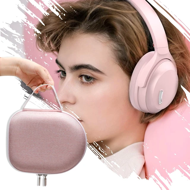 Alt view image 6 of 6 - Headphone Headset Case for Beats, Sony, Raycon, JBL, OneOdio, TOZO, SteelSeries, Jabra, Audio-Technica & Sennheiser HeadphonesOuter Pink+Inner Pink