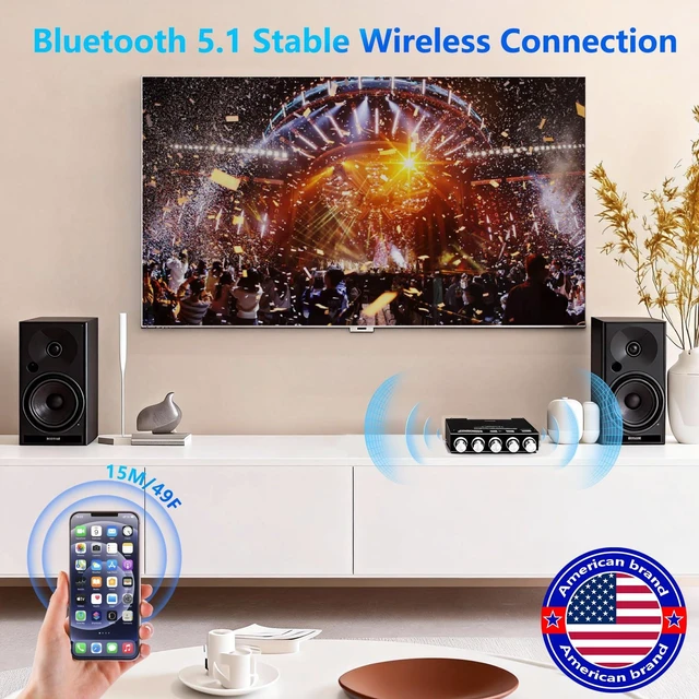 Alt view image 6 of 7 - 2.1 Bluetooth Amplifier Board, 50W*2+100W BT 5.0 AMP Board for DIY Speakers HiFi Subwoofer Audio AMPs with Treble and Bass, TPA3116D2, BT and AUX Inputs, 2.1 Channel Stereo AMP Module for DIY