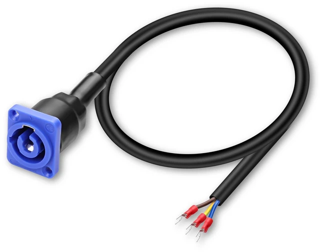 Main image of PowerCon Input Female PanelMount to Y Spade Plug Cord 20A/250V 3Pin AC Power Jack Scoket Chassis to Fork Spade Terminal Extension Cable for Stage Light LED Connector-0.5M/1.6FT