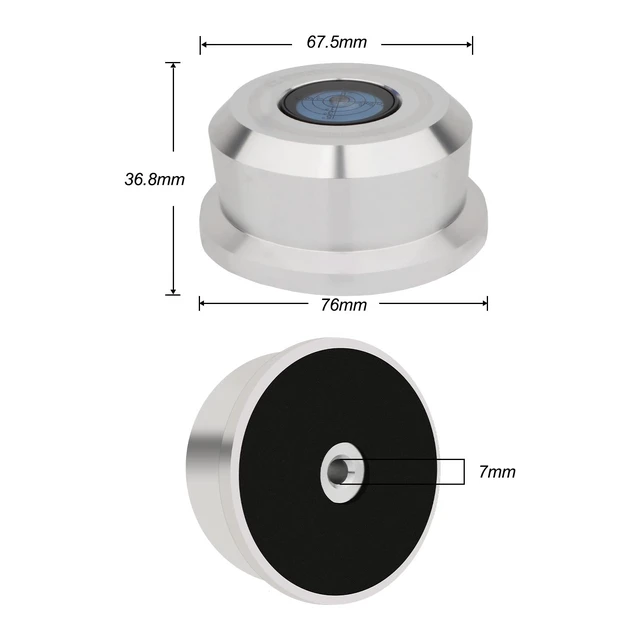 Alt view image 3 of 7 - Record Stabilizer Weight with Bubble Level 60Hz 320G Aluminum(Silver) Audiophile Turntable Weight Turntable Weight Level with High-Precision Bubble Level for Vinyl LP Turntable Record Player Disc