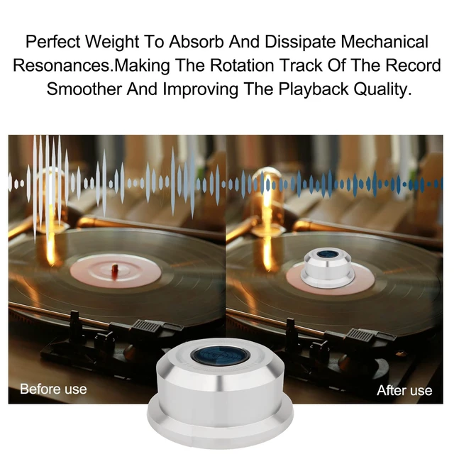 Alt view image 5 of 7 - Record Stabilizer Weight with Bubble Level 60Hz 320G Aluminum(Silver) Audiophile Turntable Weight Turntable Weight Level with High-Precision Bubble Level for Vinyl LP Turntable Record Player Disc