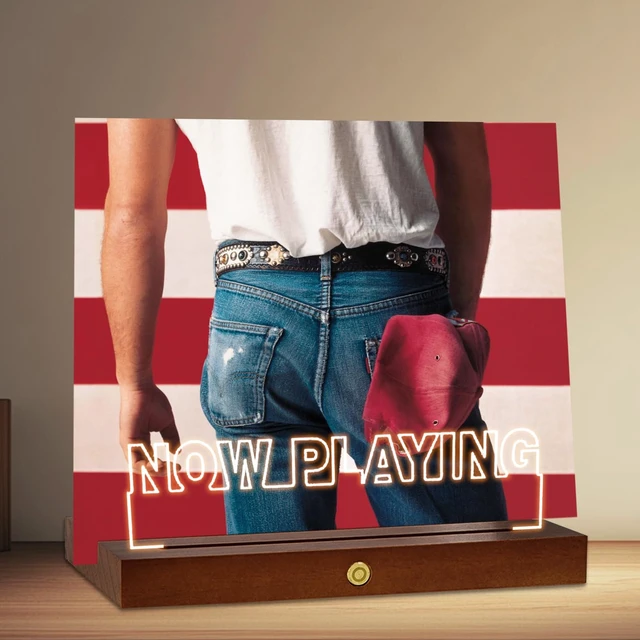 Alt view image 6 of 7 - Now Playing Vinyl Record Stand, Wooden LED Vinyl Album Display Storage, Light Up Acrylic Music Collection Holder