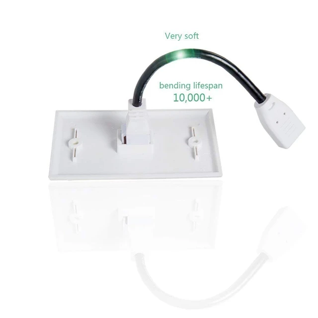 Alt view image 4 of 7 - Single Port 4K HDMI Wall Plate Outlet Cover with 6 Inch Female to Female High Speed HDMI Pigtail Cable for Video Game Systems,TV Boxes(4-Port)