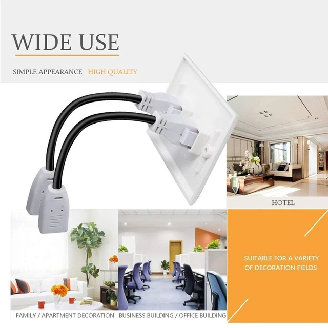 Alt view image 7 of 7 - Single Port 4K HDMI Wall Plate Outlet Cover with 6 Inch Female to Female High Speed HDMI Pigtail Cable for Video Game Systems,TV Boxes(4-Port)