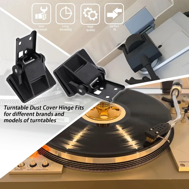 Alt view image 6 of 7 - 2Pcs Turntable Dust Cover Hinges,Plug and Play Fit for Akai AP-206,AR-AR,Yamaha P-200,Fix Cracked Broken Hinge Prevent Dust Cover Drop Scratch Turntable Platter(2)