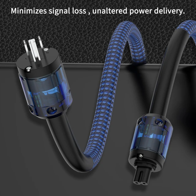 Alt view image 4 of 7 - HiFi Audiophile Power Cord with US Rhodium Plated Connector Male Plug+ IEC 320 C7 Figure 8 Female Connector Audio AC Power Cable 125V 15A for Speaker, Subwoofer, Turntable, AMP(2M / 6.56FT)