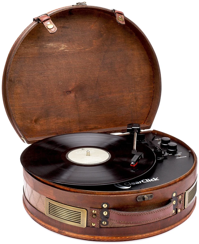 Main image of Vintage Suitcase Turntable with Bluetooth & USB - Classic Wooden Retro Style