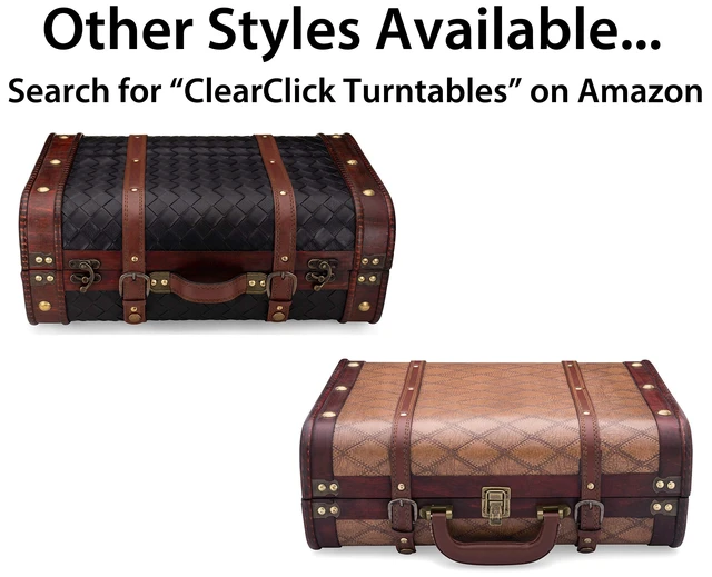 Alt view image 6 of 6 - Vintage Suitcase Turntable with Bluetooth & USB - Classic Wooden Retro Style